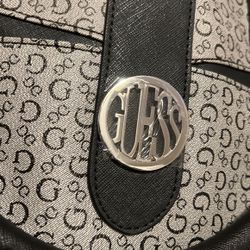 Guess Black And Grey G Logo Carry On Luggage Suitcase Overnight Bag For Traveling