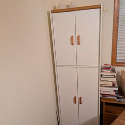 White Storage Cabinet. 