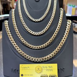 10kt- Semi Solid Miami Cuban Chains 6.5MM-26”, 7.5MM, 8.5MM & 10MM-26” starts $3299 upto $6199.
