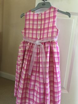 Sz 5 Dress - pink yellow stripes