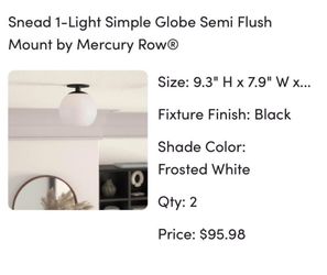 Snead Frosted Glass Semi Flush Mounted Ceiling Light