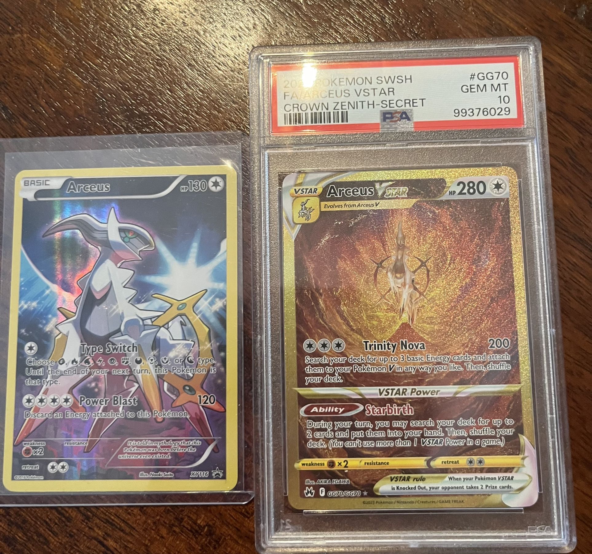 Pokemon Arceus VStar #GG70 PSA 10 + Arceus promo XY116 black star card!