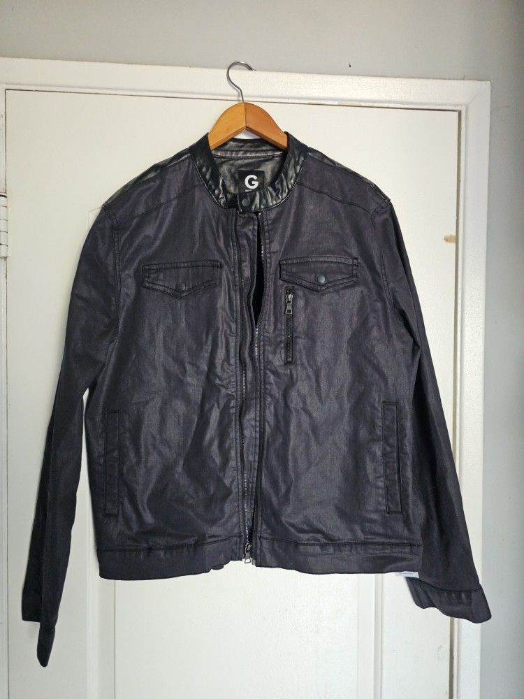 Men's XL Coated Denim Jacket Guess Blue