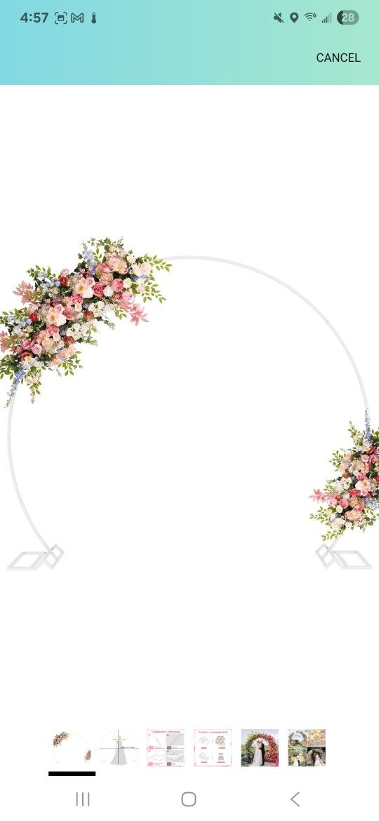 Asee'm 7.2FT White Wedding Arch Round Backdrop Stand Large Circle Metal Floral Balloon Frame for Party Anniversary Birthday Graduation Valentine Cerem