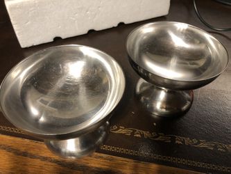 2 MCM stainless steel footed bowls Denmark 