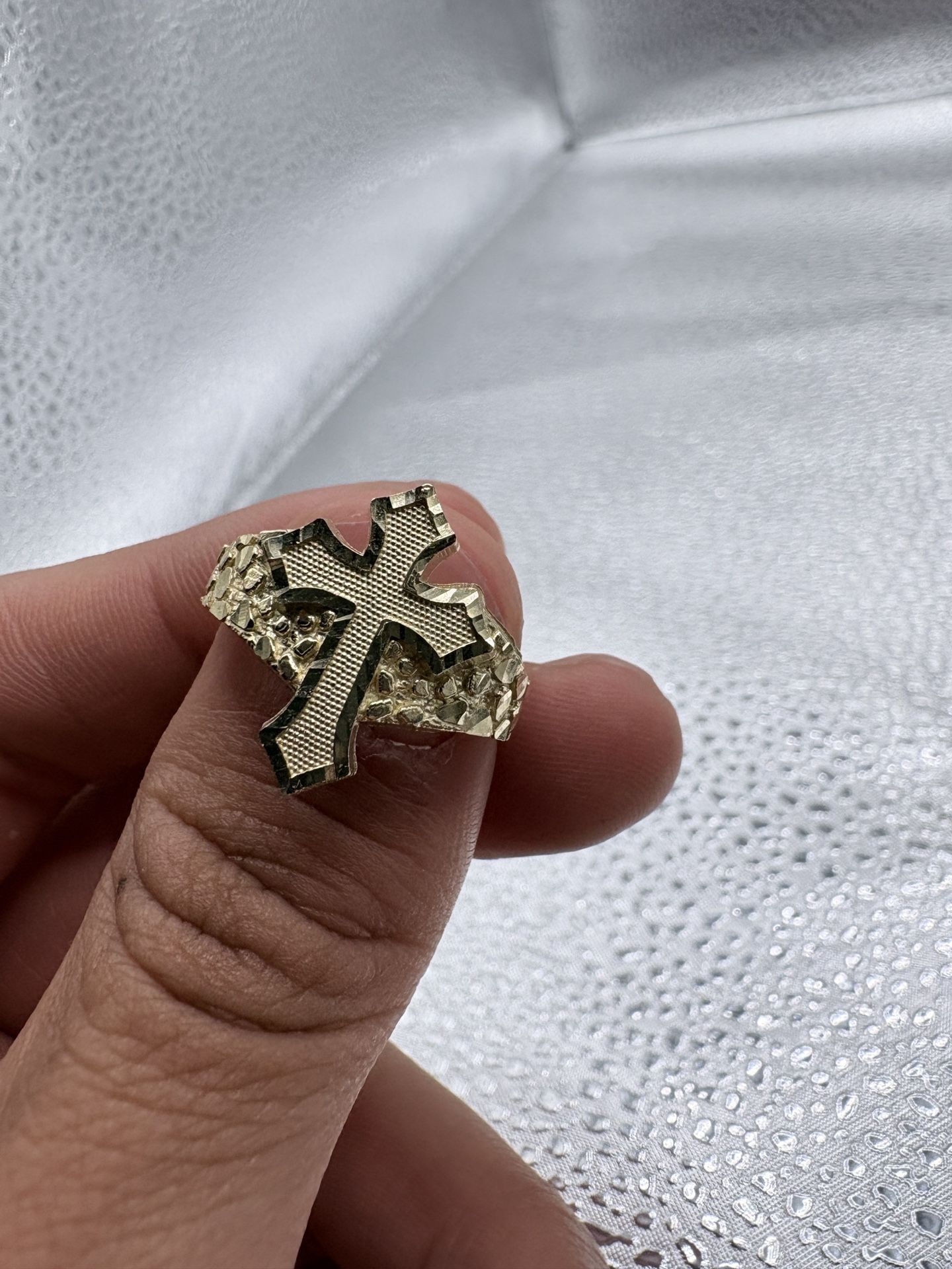 10k Gold Cross Nugget Ring