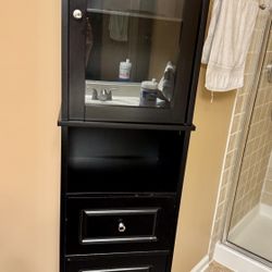Tall Cabinet with glass door and drawer
