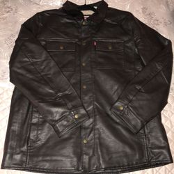Brand New Brown Faux Leather Levi’s Jacket 
