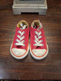 Converse Pink with Orange Trim Size 5 Toddler