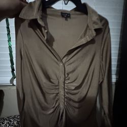 Brown button shirt