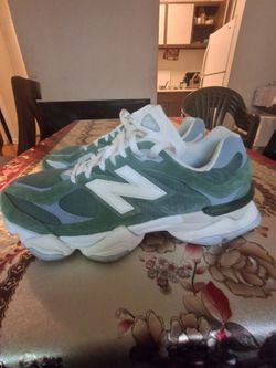New Balance 9060 Green Suede Sneakers