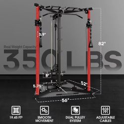Cable Crossover Machine, Functional Trainer with 17 Adjustable Positions, $300