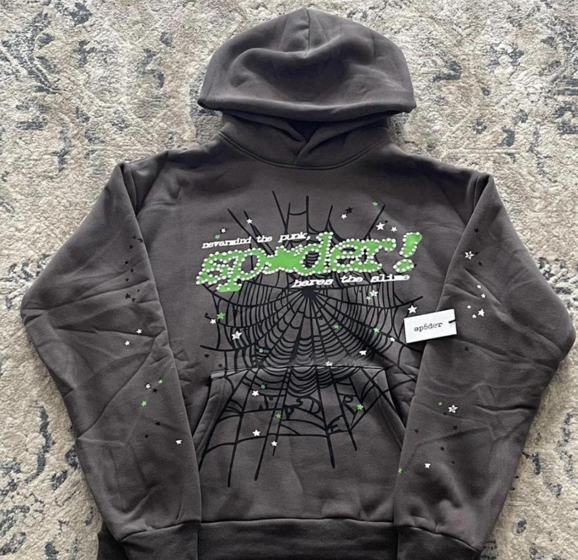 *BRAND NEW* Spider Worldwide Gray And Green“ Hoodie (SIZE M)