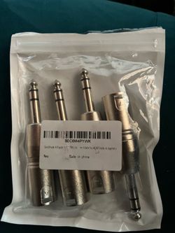 4 Pack 1/4" TRS to XLR Adapter/ 4 pk 1/4 TRS to XLD female