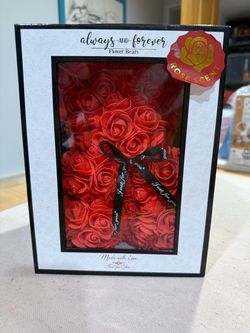 Always and Forever Red Rose Flower Bear