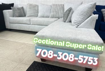 Comfortable Ash Grey Corduroy Sectional