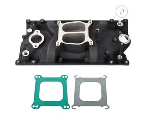 Aluminum Satin Intake Manifold for SBC Small Block Chevy 1(contact info removed) Vortec 350 Black
