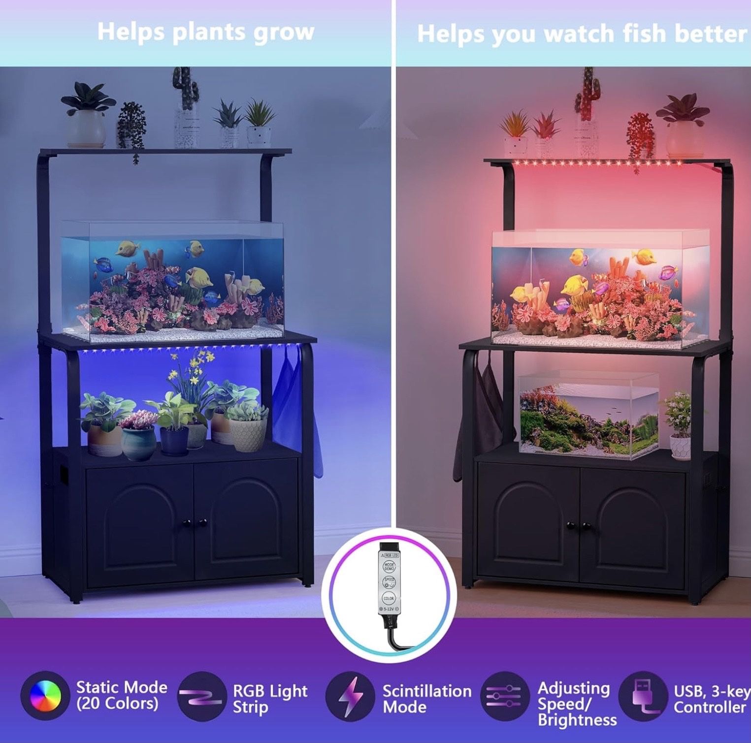 Brand New Led Light Fish Tank Support Shelf