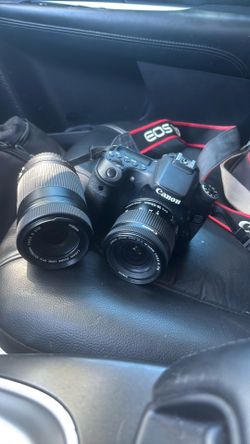 Canon EOS 70D with lens and microphone