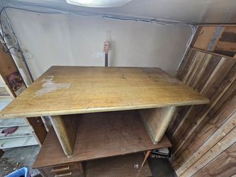 Wooden Desk with Lower Shelf