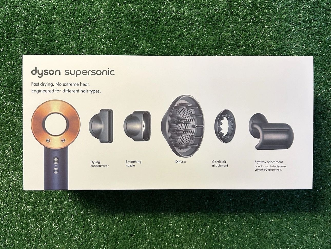 Dyson Supersonic Hair Dryer Blue / Rich Copper – New In Box With All Attachments