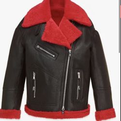 MCM BLACK LEATHER COAT