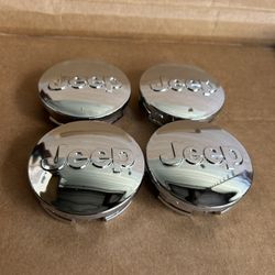 4x Jeep 64mm 2.5" Silver Wheel Center Cover Caps Grand Cherokee Wrangler Compass