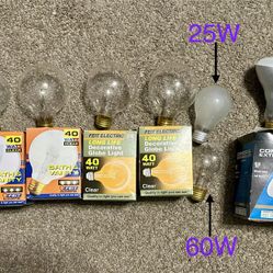 Traditional Incandescent Light Bulb Lot 