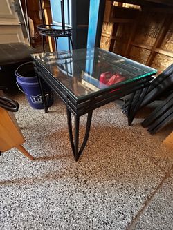 Glass and table