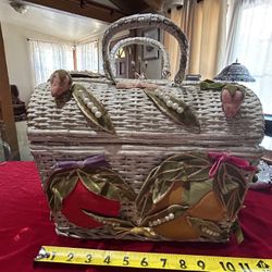 Suare New York 1950s/60s Wicker Pocketbook Purse 