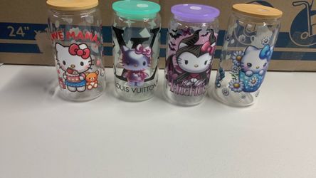 Hello Kitty 16oz glass cups