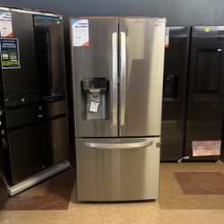 LG 33” W - 24.5 Cu. Ft. French Door Smart Refrigerator with External Tall Ice and Water - Stainless Steel