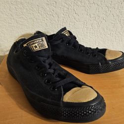 Converse Unisex All-Star Black Gold Glitter Low Top Sneakers Shoes 