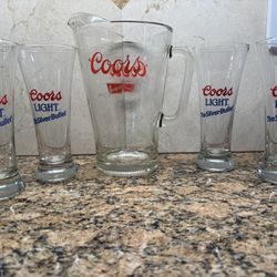 Glass Coors Set which includes a pitcher and four glasses. 