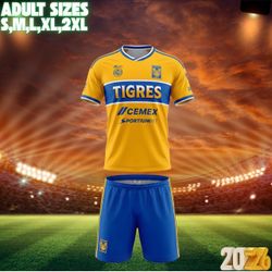Tigres UANL 2026 Yellow Soccer Uniform Set – Jersey & Shorts – Adult S-2XL
