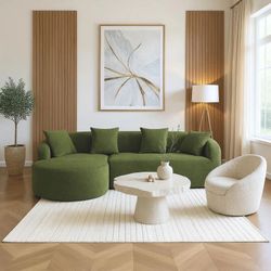 Tacoma 99″ L-Shape Sectional Sofa · Curved Green