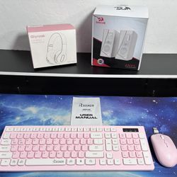 ALL NEW Computer Set Up Bundle, Pink/White