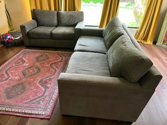 Olive Green Couch and Loveseat