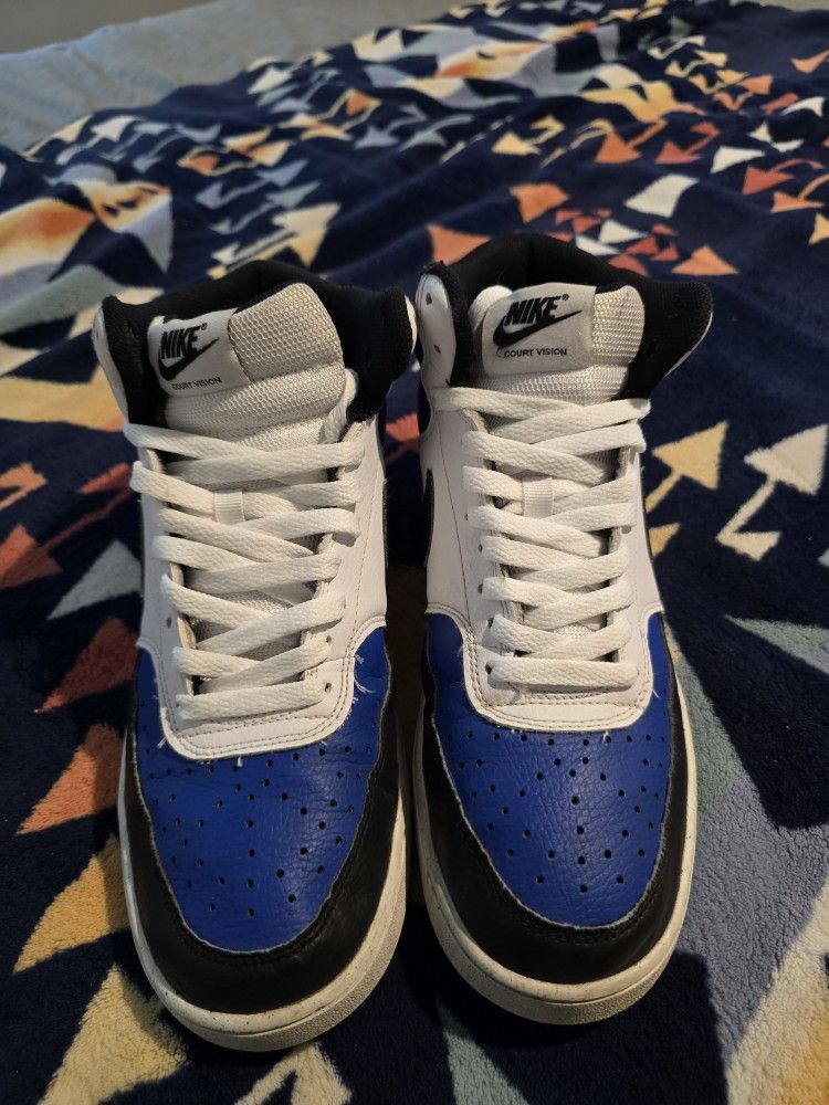 Nike Blue and White Court Vision Sneakers Sz 9.5