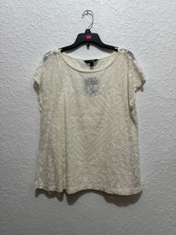 Lauren Ralph Lauren Cream Lace Top Size L