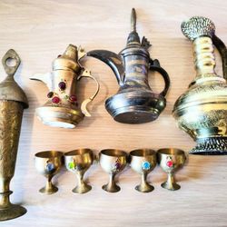 Antique Brass Tea Set 