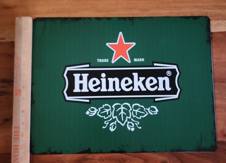 16x12 Heineken Beer Metal Bar Sign