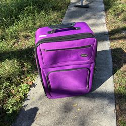 purple suit case
