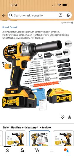 Cordless Impact Wrench: Brushless 1/2-inch, Power Impact Gun Kit, 2 x 4.0Ah Batteries