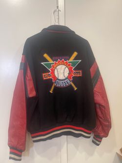 Vintage Louisville Slugger Wool and Leather Varsity Jacket Red Black Size M USED
