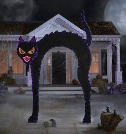 New in box 9.5 foot Giant Halloween Black Cat Arch Inflatable Decoration