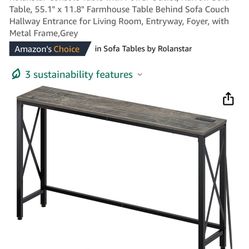 Beautiful And New Dark Gray Console/sofa Table 