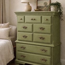 Solid Wood GREEN Dresser - Vintage Elegance FREE DELIVERY