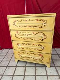 Vintage Hand-Painted Floral Dresser