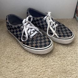 Grey Checkered Vans 